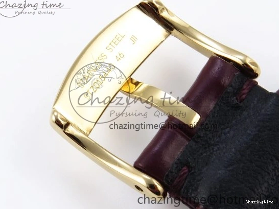 0201 De Ville Date YG MKF 1:1 Best Edition Brown Dial Roman Marker on Brown Leather Strap A OdorResistant 7751